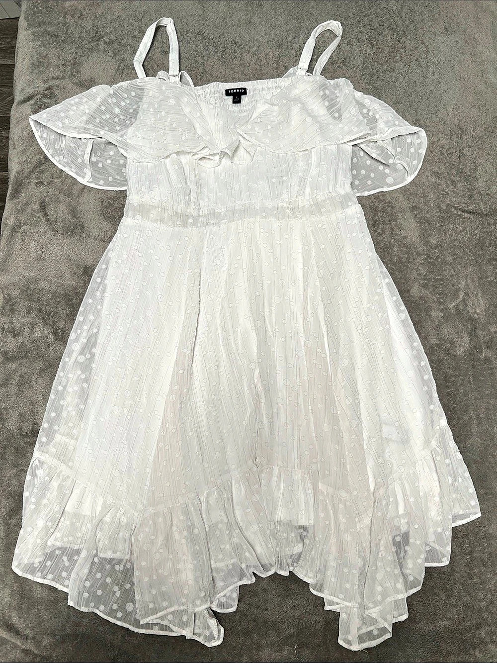 Torrid White Polka Dot Mini Dress Size 2 Like New